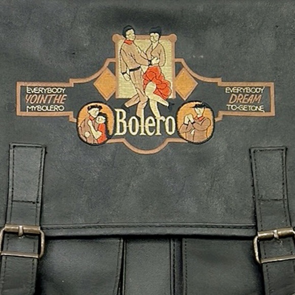 Vintage Leather Messenger / Laptop Bag Detachable Strap Brass‎ Hardware Black - Picture 4 of 8